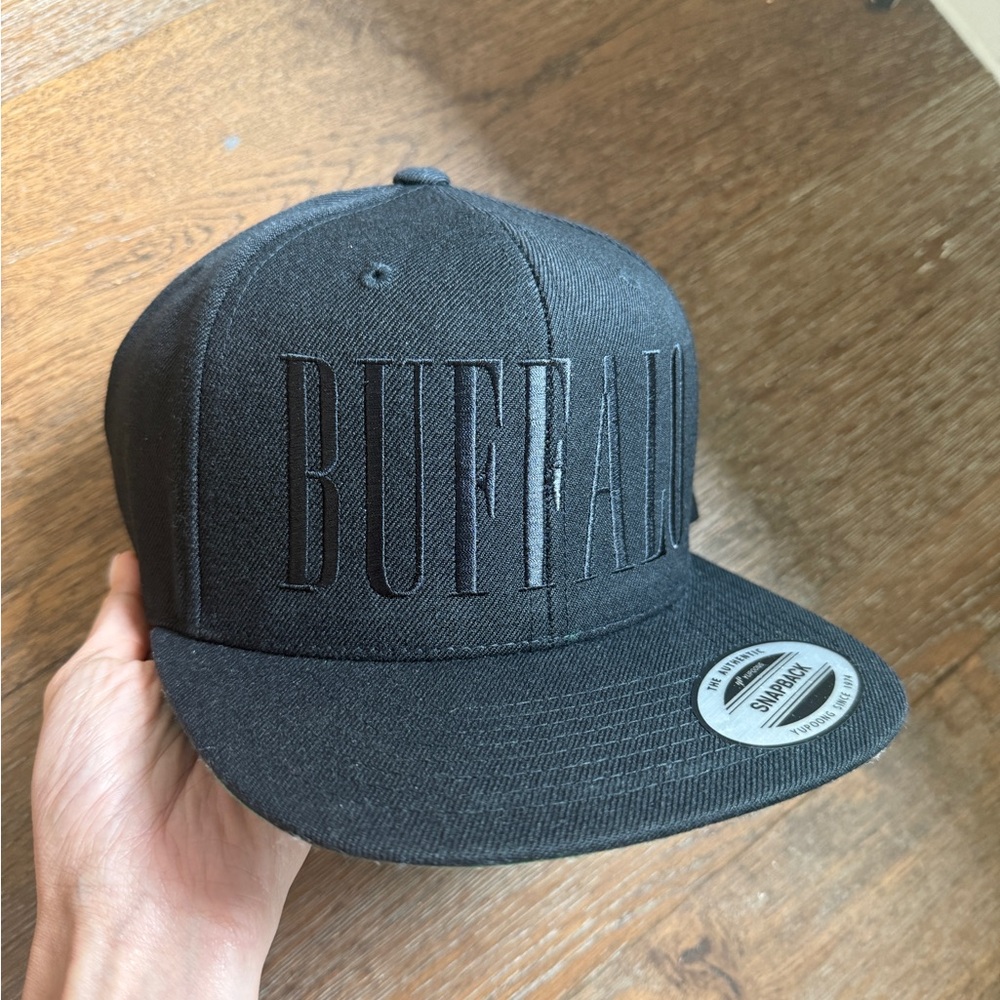 Buffalo Black Snapback Hat with Tonal Embroidery